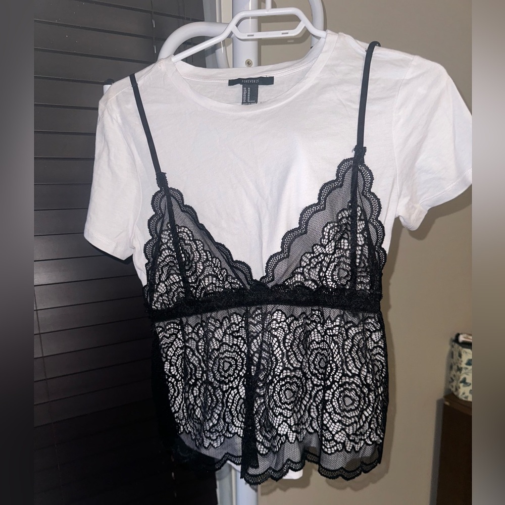 Forever21 Lace combo top